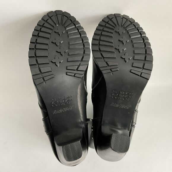 Ride Tecs Biker Studded Heeled Boots with Harness Black 9 - Picture 9 of 13